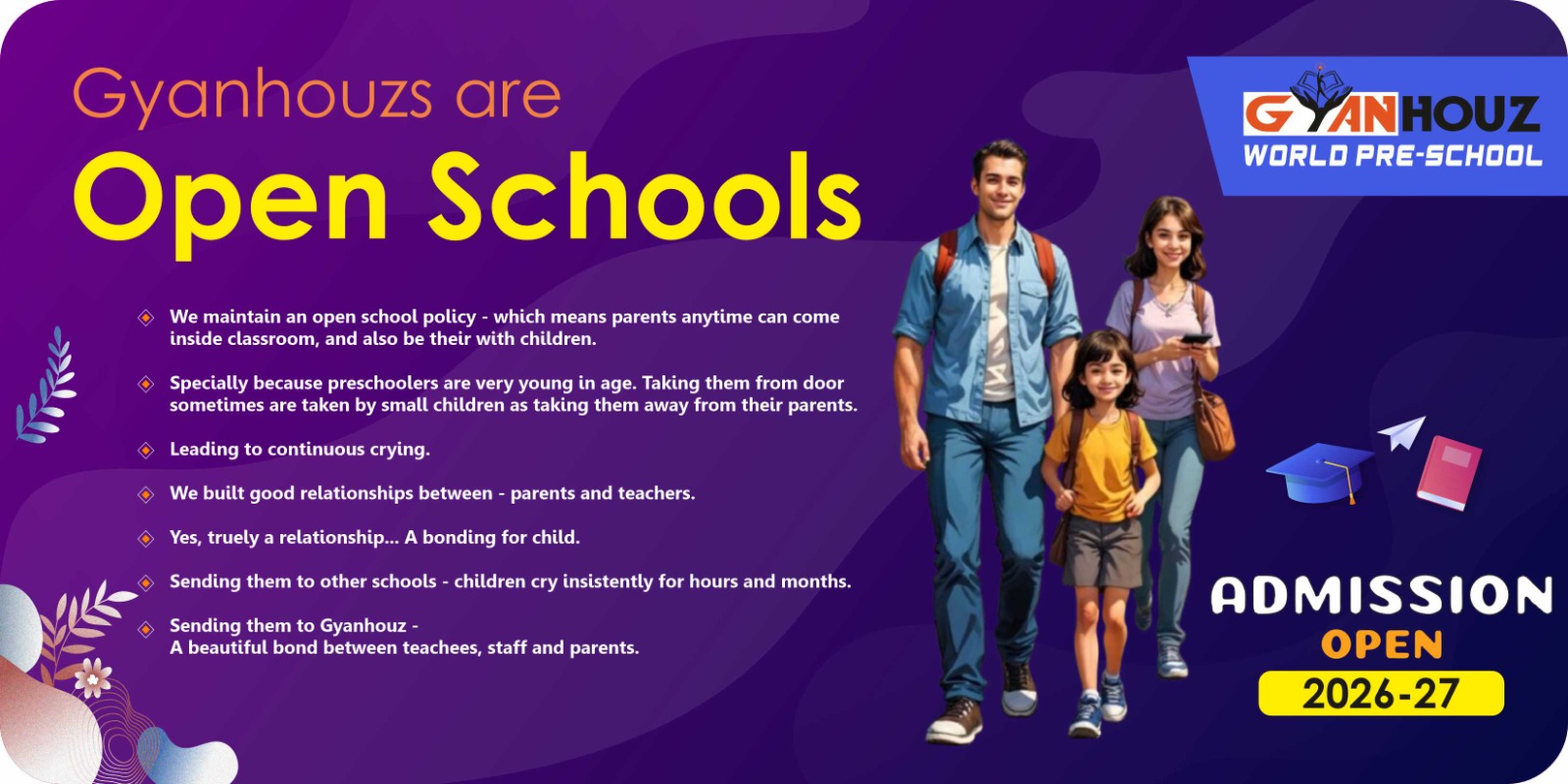 Gyanhouz open schools preschool program poster